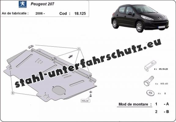 Unterfahrschutz für Motor der Marke Peugeot 207