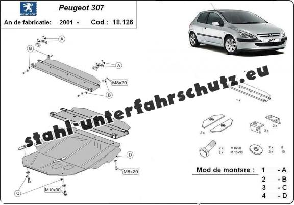Unterfahrschutz für Motor der Marke Peugeot 307