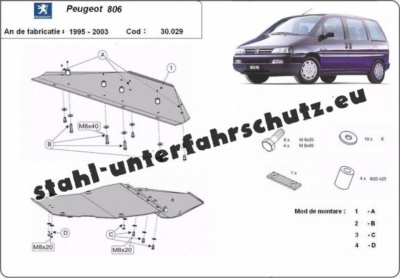 Unterfahrschutz für Motor der Marke Peugeot 806