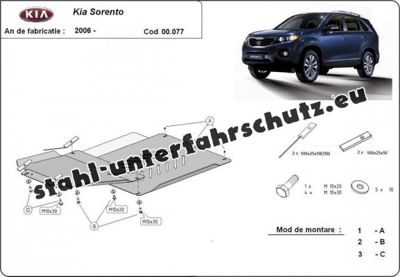Unterfahrschutz für Getriebe und Differential aus  Kia Sorento