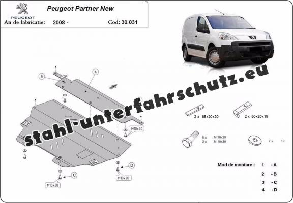 Unterfahrschutz für Motor der Marke Peugeot Partner