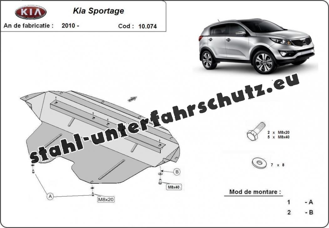 Montagefilm Kia Sportage QL Unterfahrschutz / Bodenschutzplatte 