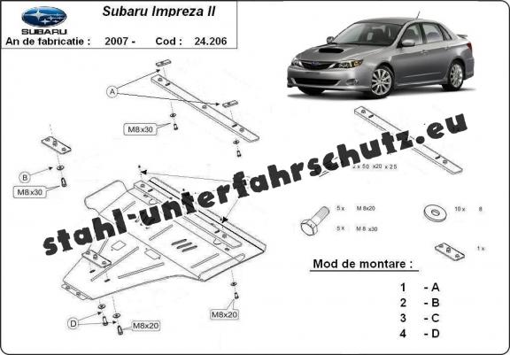 Unterfahrschutz für Motor der Marke Subaru Impreza Benzin