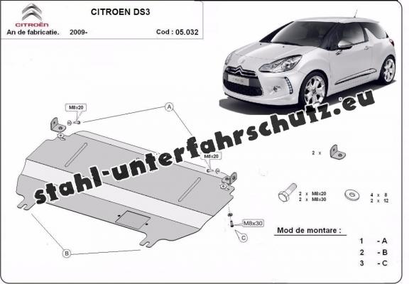 Unterfahrschutz für Motor der Marke Citroen DS3