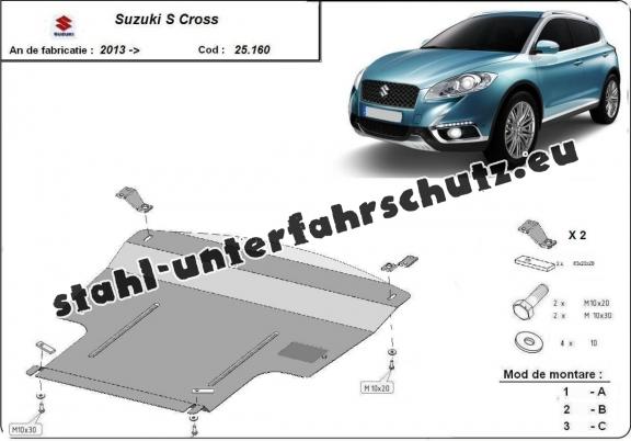 Unterfahrschutz für Motor und Getriebe aus Stahl für  Suzuki S-Cross