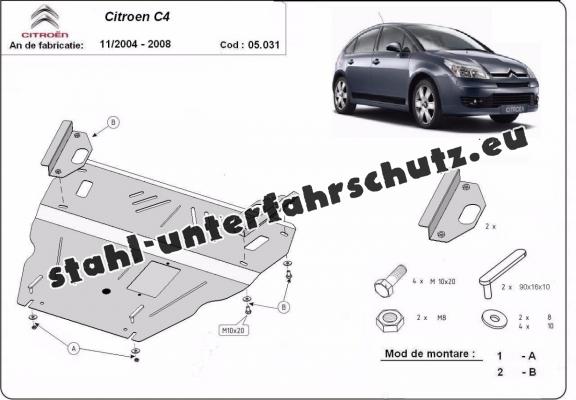 Unterfahrschutz für Motor der Marke Citroen C4