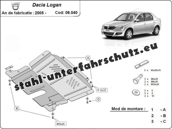 Unterfahrschutz für Motor der Marke Dacia Logan 1