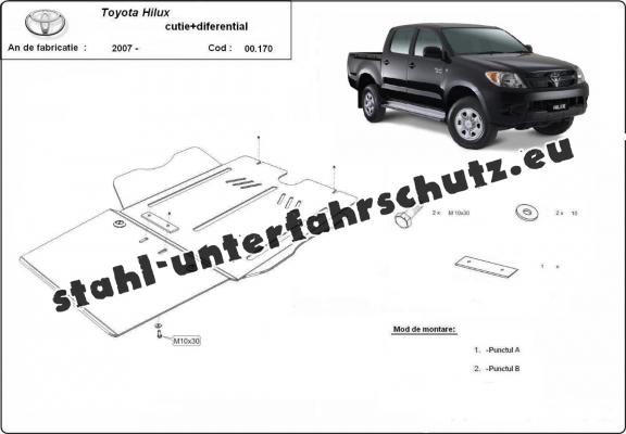 Stahl Differentialschutz für  Toyota Hilux