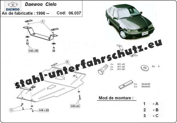 Unterfahrschutz für Motor der Marke Daewoo Cielo
