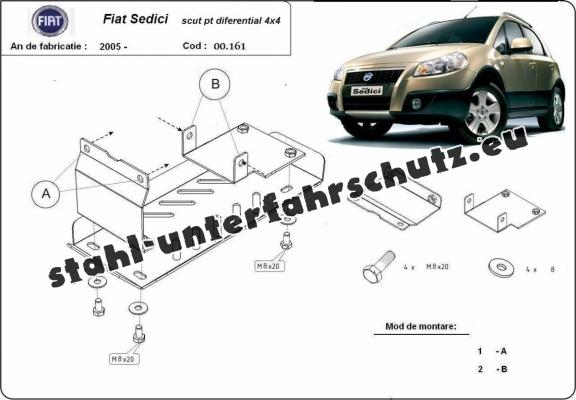 Stahl Differentialschutz für  Fiat Sedici