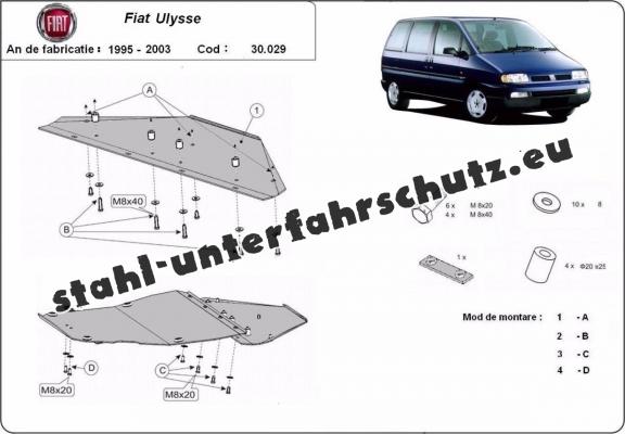 Unterfahrschutz für Motor der Marke Fiat Ulysse