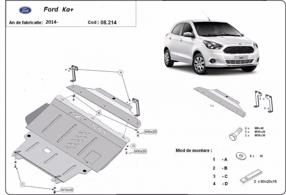 Unterfahrschutz für Motor der Marke Ford KA+