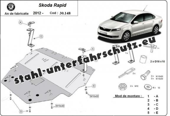 Unterfahrschutz für Motor der Marke Skoda Rapid