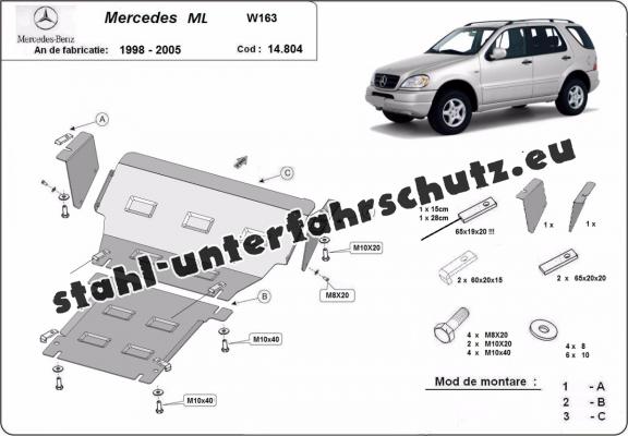 Unterfahrschutz für Motor der Marke Mercedes ML W163