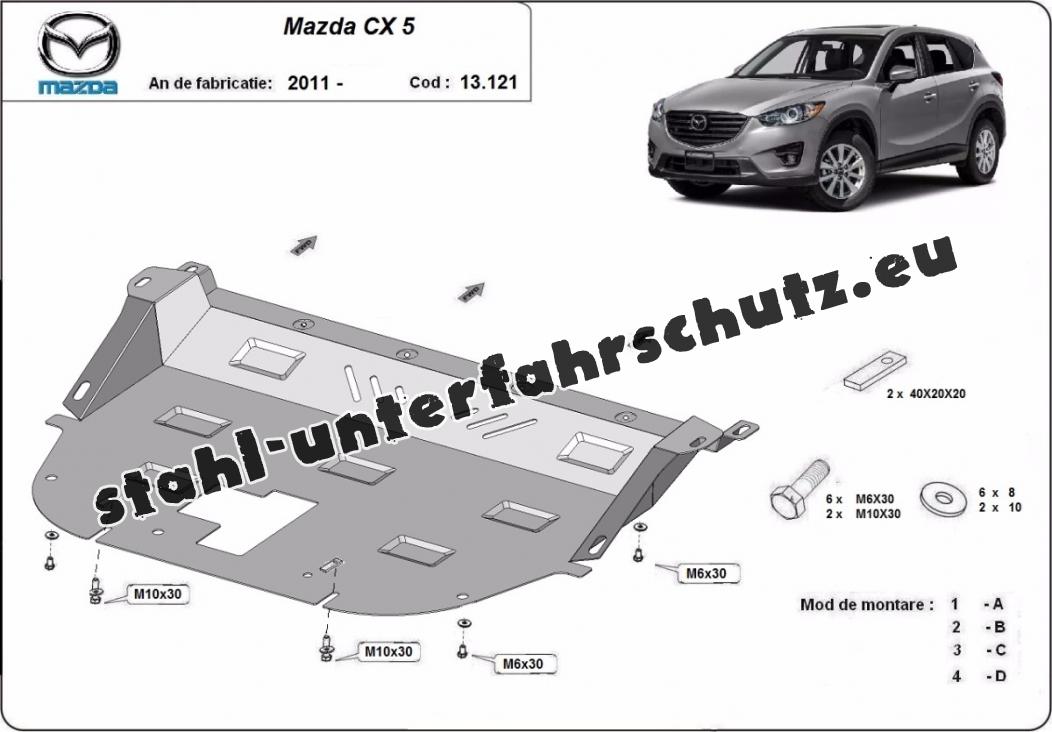 Unterfahrschutz Motor Getriebeschutz aus Stahl für Mazda CX-5 2011-2017 