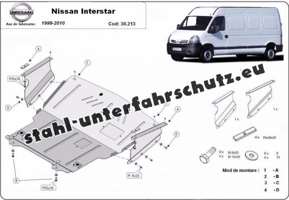 Unterfahrschutz für Motor der Marke Nissan Interstar