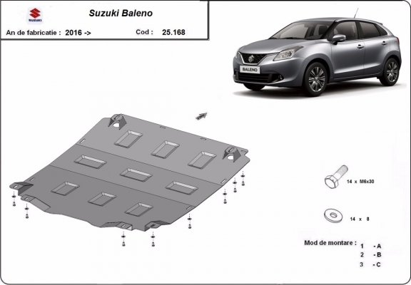 Unterfahrschutz für Motor der Marke Suzuki Baleno