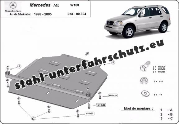 Stahl Getriebe Schutz für Mercedes ML W163
