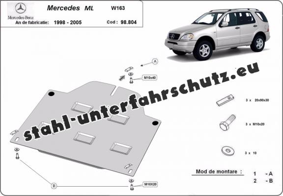 Stahl Differentialschutz für Mercedes ML W163