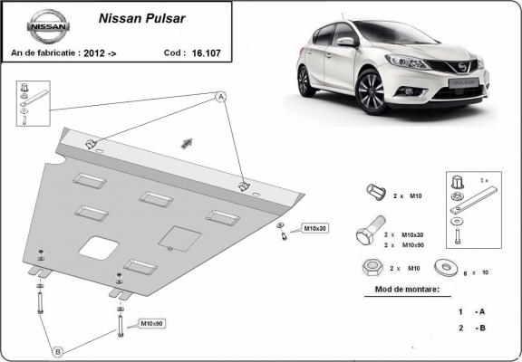 Unterfahrschutz für Motor der Marke Nissan Pulsar