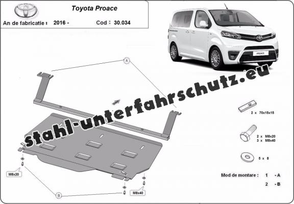 Unterfahrschutz für Motor der Marke Toyota Proace Kastenwagen