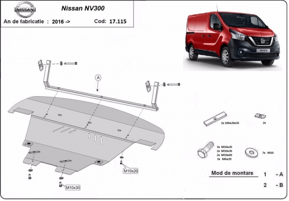 Unterfahrschutz für Motor der Marke Nissan NV300