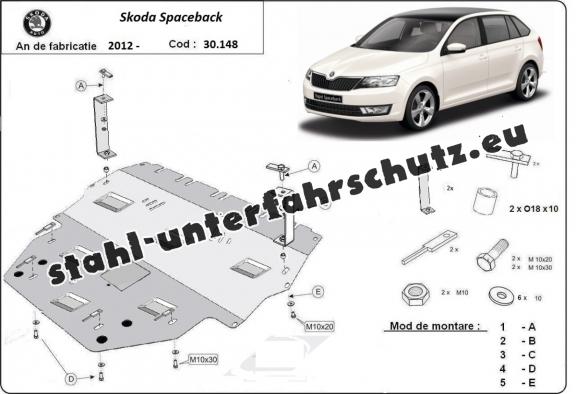 Unterfahrschutz für Motor der Marke Skoda Spaceback