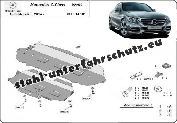 Unterfahrschutz für Motor der Marke Mercedes C-Class W205