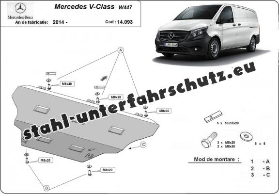 Unterfahrschutz für Motor der Marke Mercedes V-Class W447, 4x2, 1.6 D