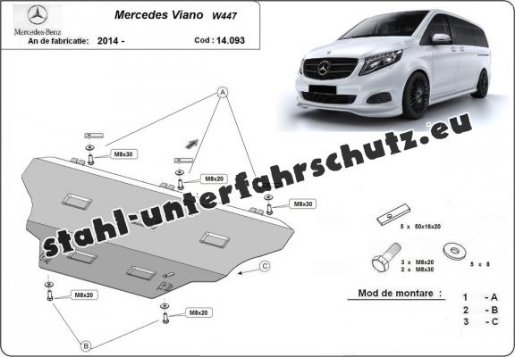Unterfahrschutz für Motor der Marke Mercedes Viano W447, 4x2, 1.6 D