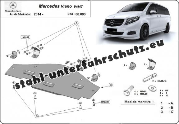 Unterfahrschutz aus Stahl für Stop&Go system Mercedes Viano W447, 4x2, 1.6 D
