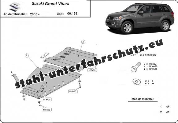 Unterfahrschutz für Getriebe und Verteilergetriebe aus  Suzuki Grand Vitara 2