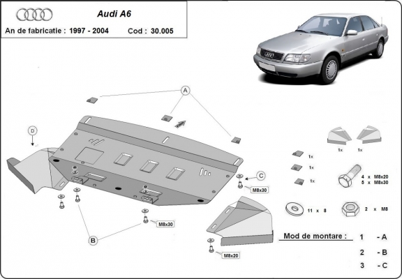 Unterfahrschutz für Motor der Marke Audi A6