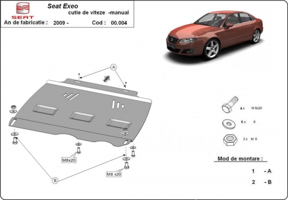 Unterfahrschutz für Schaltgetriebe aus Stahl für   Seat Exeo