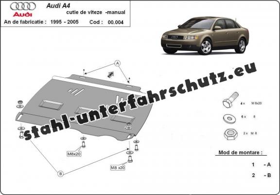 Unterfahrschutz für Schaltgetriebe aus Stahl für   Audi A4  B6