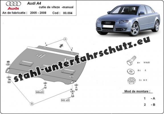 Unterfahrschutz für Schaltgetriebe aus Stahl für   Audi A4  B7