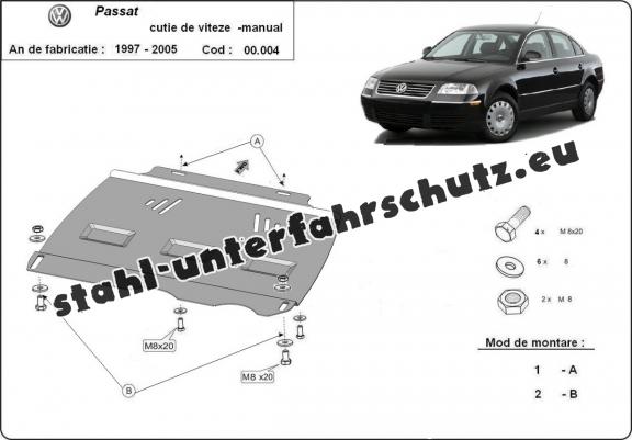 Unterfahrschutz für Schaltgetriebe aus Stahl für   VW Passat B5, B5.5