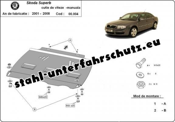 Unterfahrschutz für Schaltgetriebe aus Stahl für   Skoda Superb