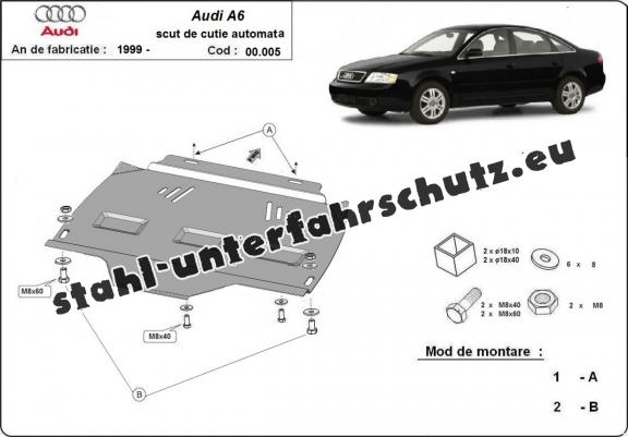 Unterfahrschutz aus Stahl für Automatikgetriebe der Marke Audi A6