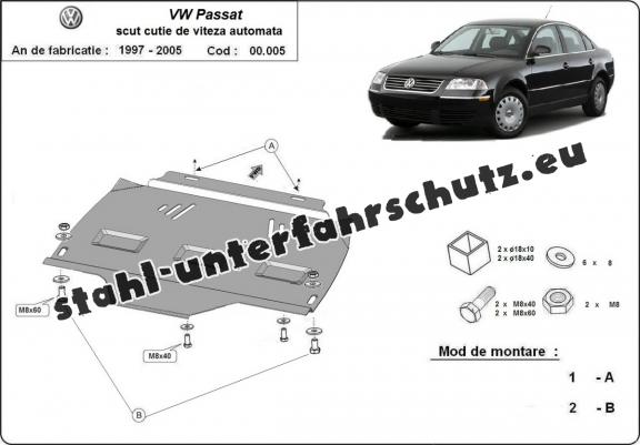 Unterfahrschutz aus Stahl für Automatikgetriebe der Marke VW Passat B5, B5.5