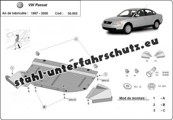 Unterfahrschutz für Motor der Marke VW Passat B5