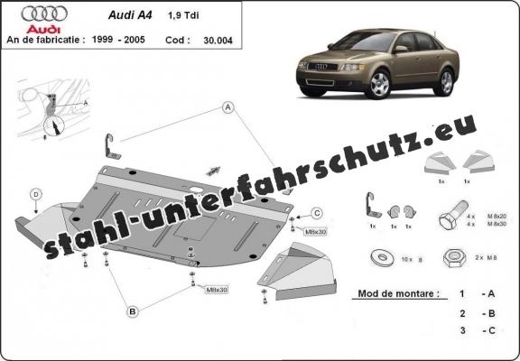 Unterfahrschutz für Motor der Marke Audi A4  B6, 1.9 Tdi