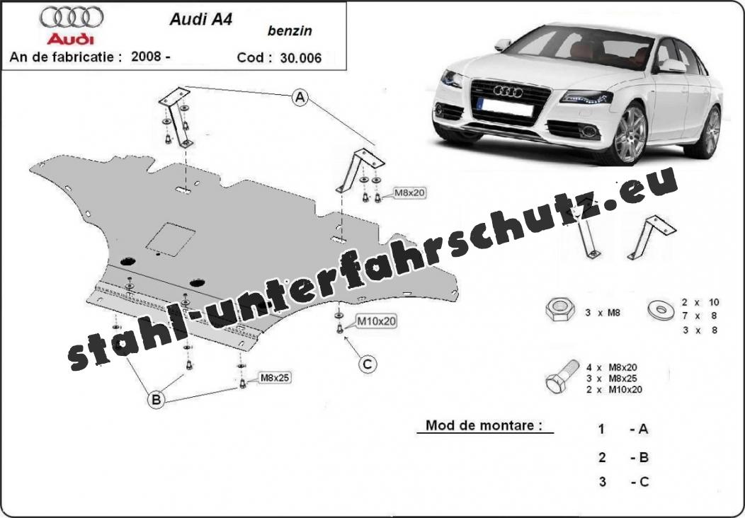 Unterfahrschutz für Motor der Marke Audi A4 4, benzin