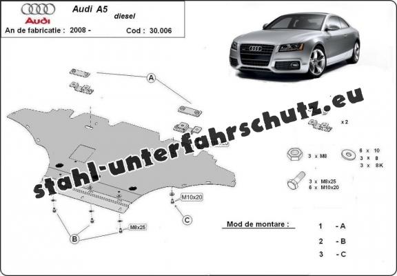 Unterfahrschutz für Motor der Marke Audi A5, diesel
