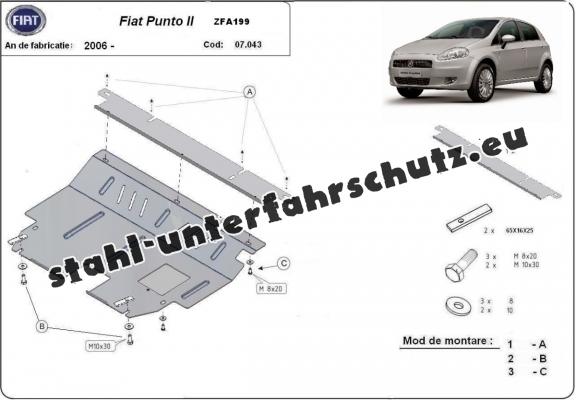 Unterfahrschutz für Motor der Marke Fiat Punto 