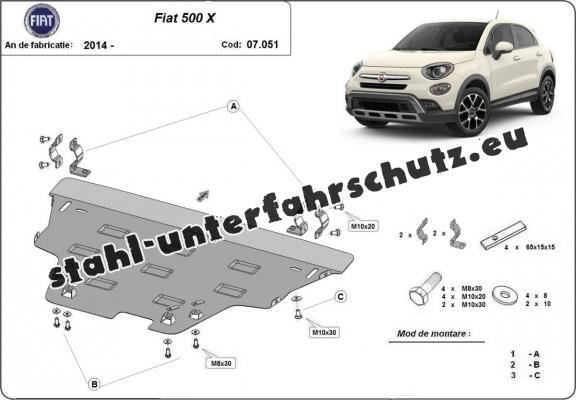 Unterfahrschutz für Motor der Marke Fiat 500x