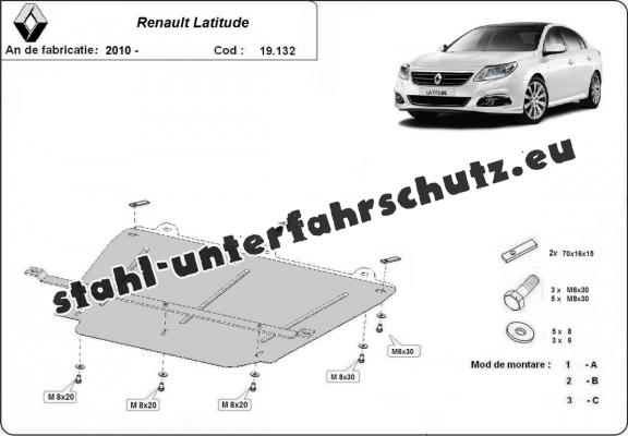 Unterfahrschutz für Motor der Marke Renault Latitude