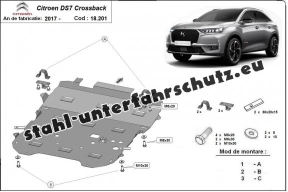 Unterfahrschutz für Motor der Marke Citroen DS7 Crossback