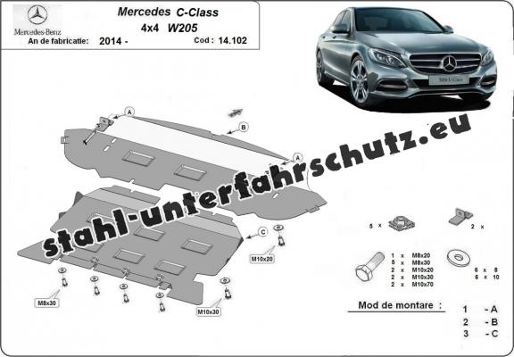 Unterfahrschutz für Motor der Marke Mercedes C-Class W205 4x4