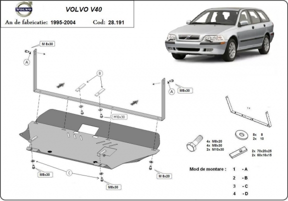 Unterfahrschutz für Motor der Marke Volvo V40